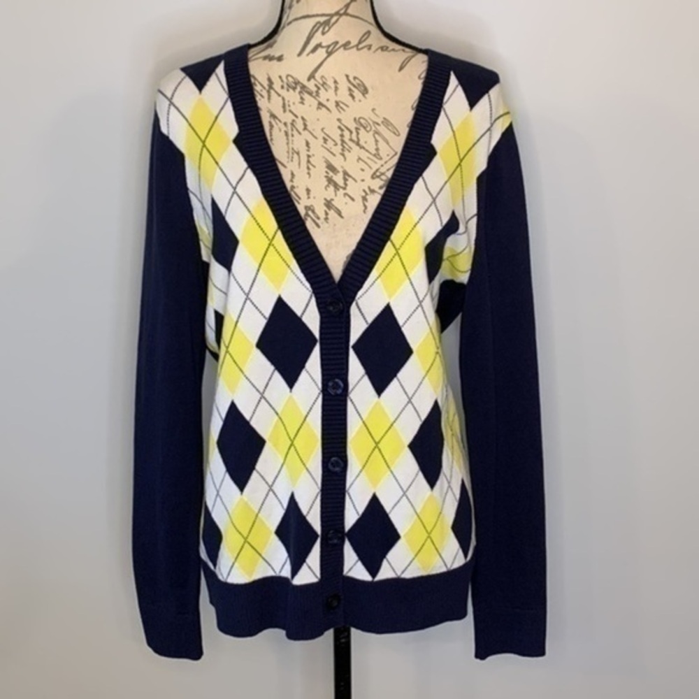 NWT Fila argyle tennis tenniscore cardigan sweater M